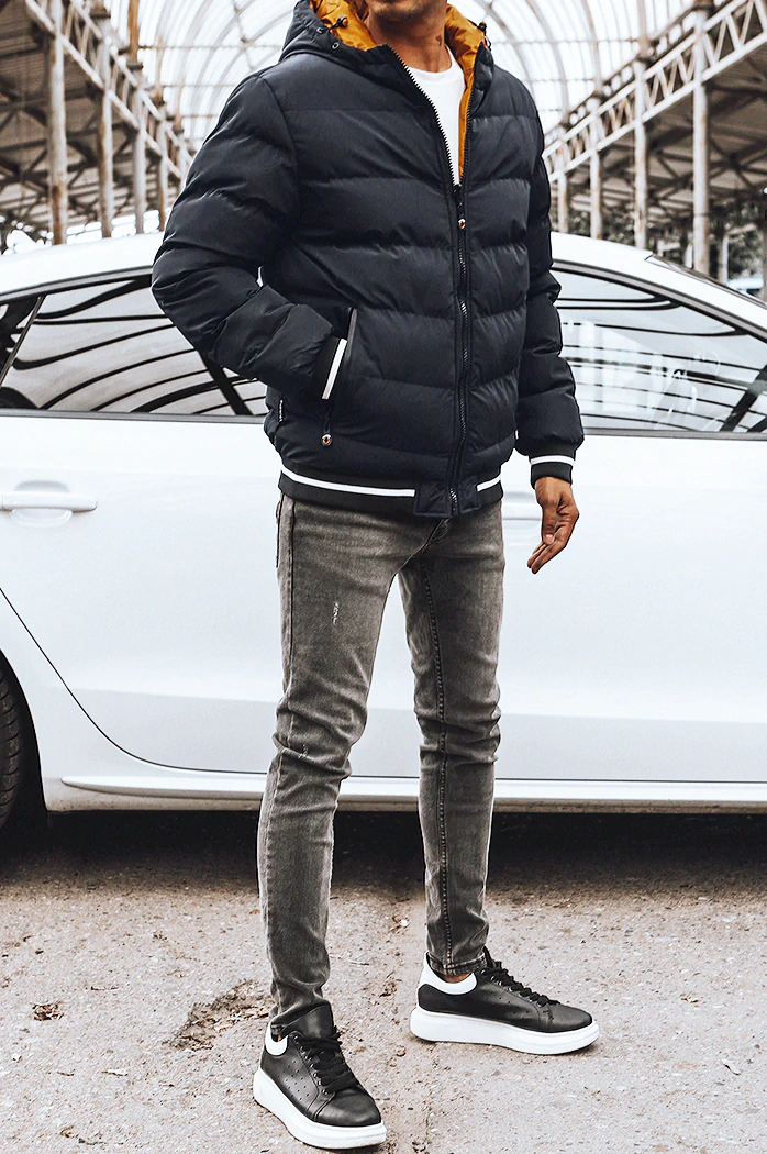 Dwustronna kurtka męska zimowa granatowa Dstreet TX4196