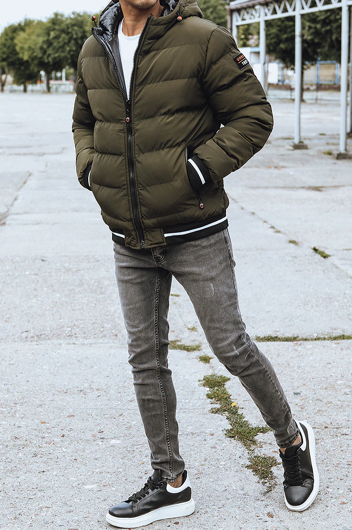 Dwustronna kurtka męska zimowa zielona Dstreet TX4199