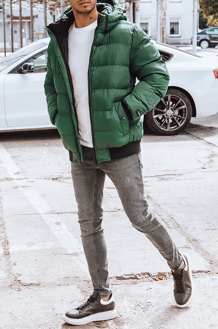 Kurtka męska zimowa pikowana zielona Dstreet TX4215