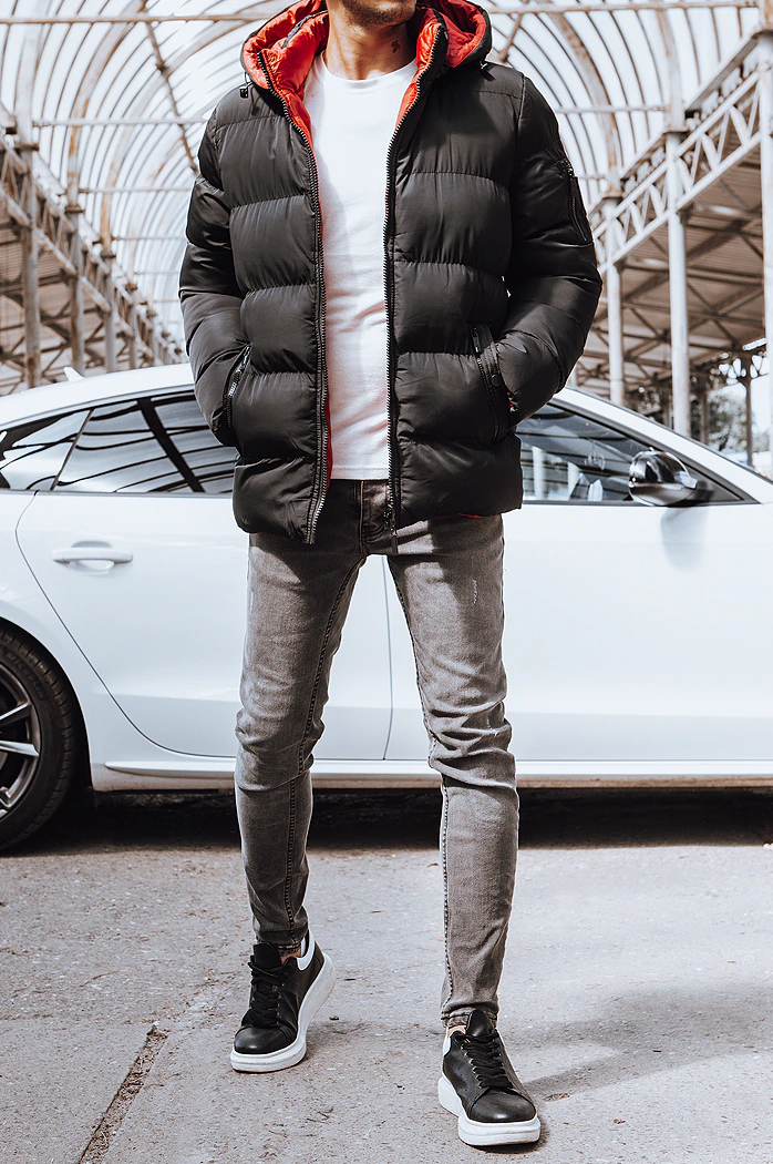 Dwustronna kurtka męska zimowa czarna Dstreet TX4217