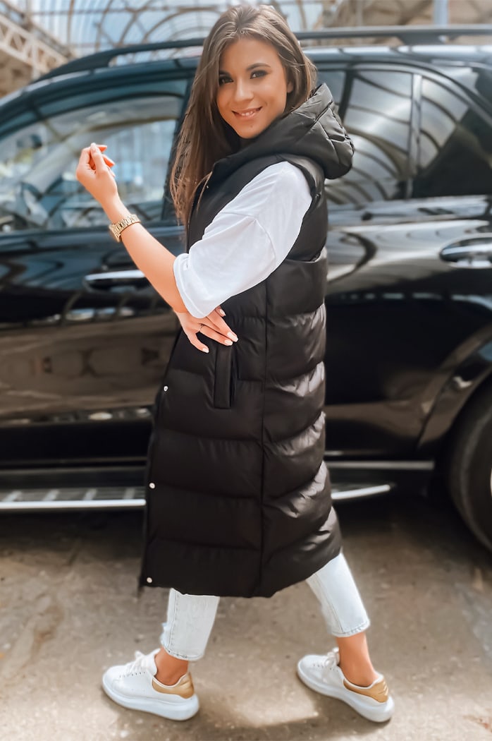 Kamizelka damska pikowana ELLA czarna Dstreet TY3030