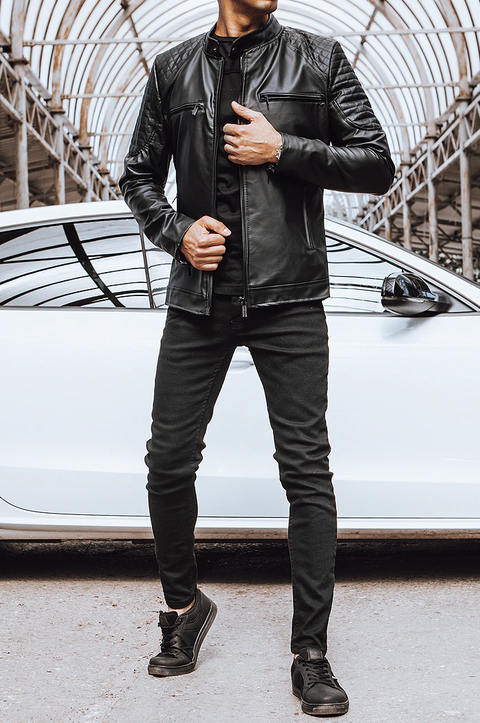 Kurtka męska skórzana czarna Dstreet TX4228