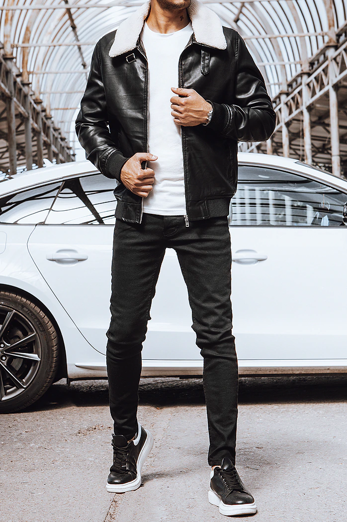 Kurtka męska skórzana czarna Dstreet TX4233