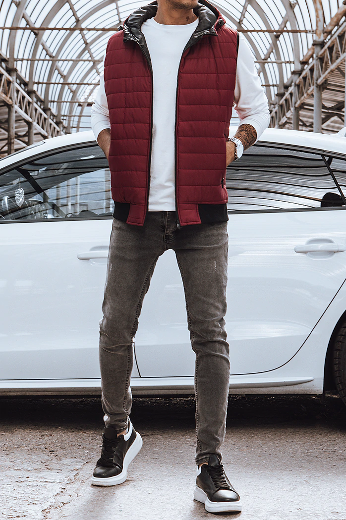 Kamizelka męska bordowa Dstreet TX4238