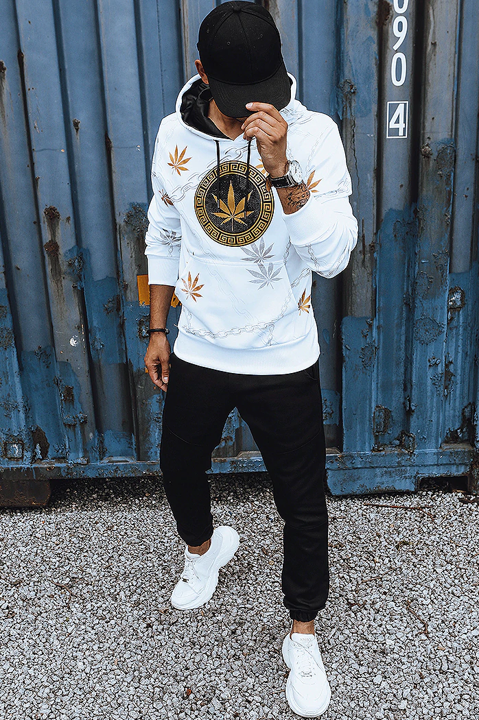 Bluza męska z nadrukiem biała Dstreet BX5310