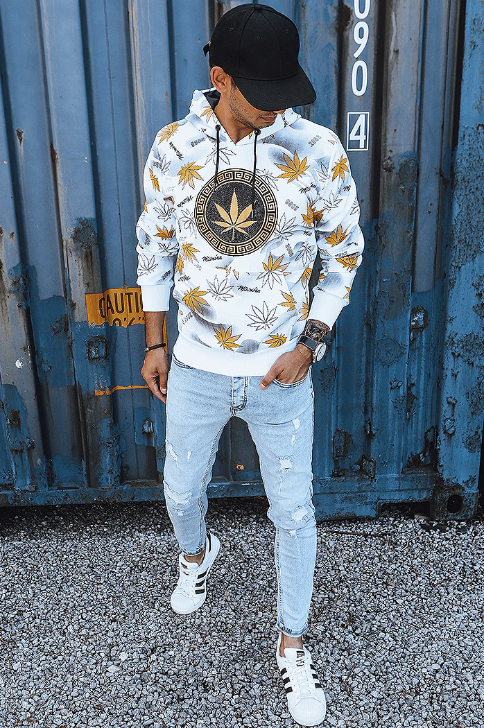 Bluza męska z nadrukiem biała Dstreet BX5317