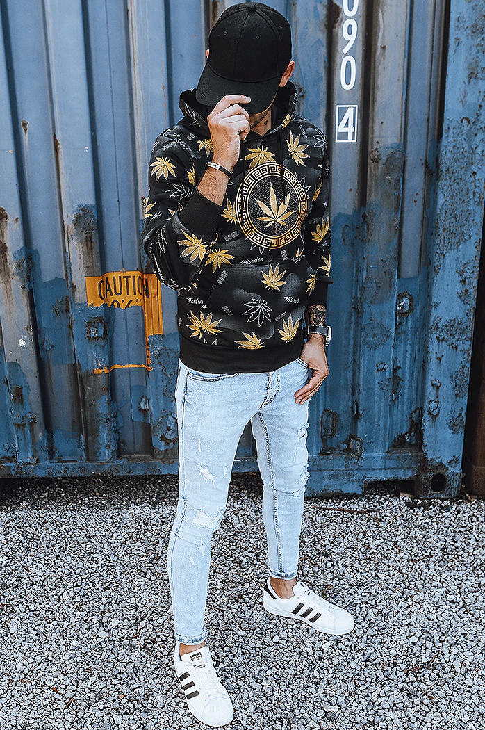 Bluza męska z nadrukiem czarna Dstreet BX5318