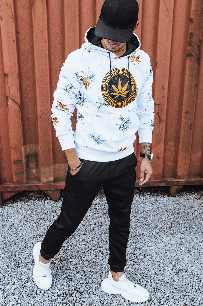 Bluza męska z nadrukiem biała Dstreet BX5319