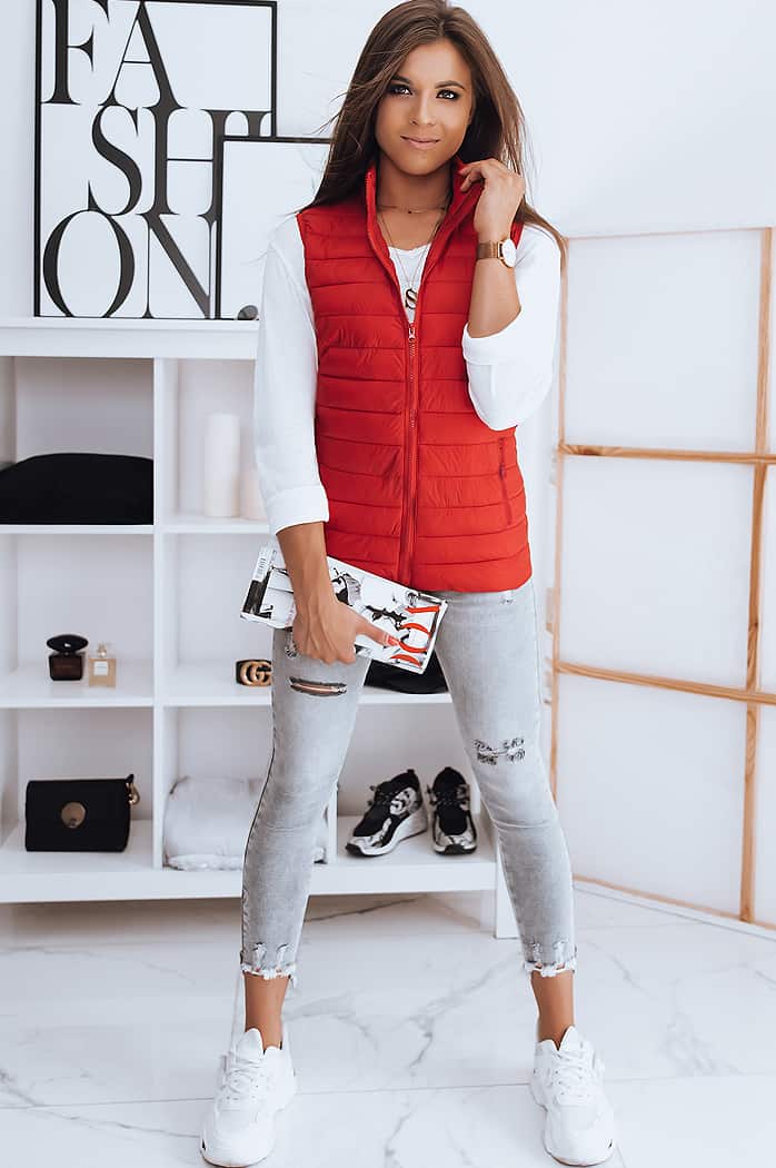 Kamizelka damska ROSILA czerwona Dstreet TY2578z