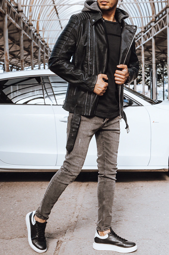 Kurtka męska skórzana czarna Dstreet TX4244