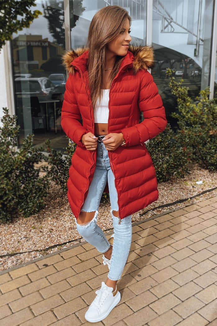 Kurtka zimowa damska TERIS czerwona Dstreet TY3097