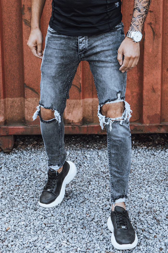 Spodnie męskie jeansowe ciemnoszare Dstreet UX3835