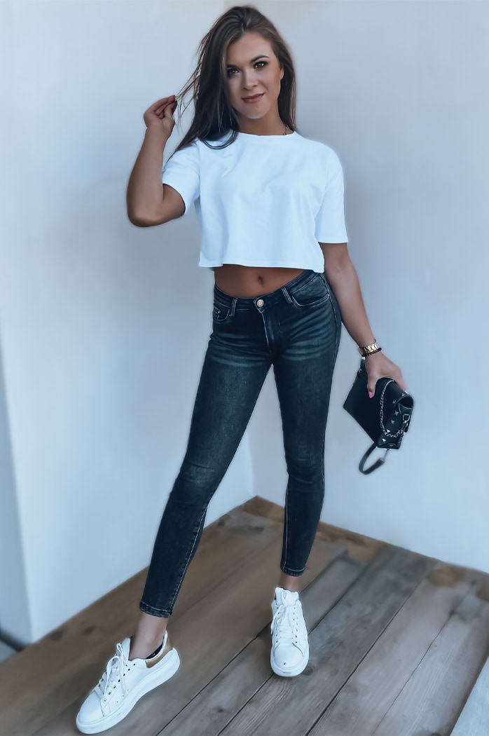 Jeansy damskie MIKA czarne Dstreet UY1289