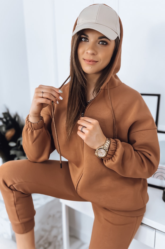 Komplet dresowy damski AMILIA PREMIUM mokka Dstreet AY0736