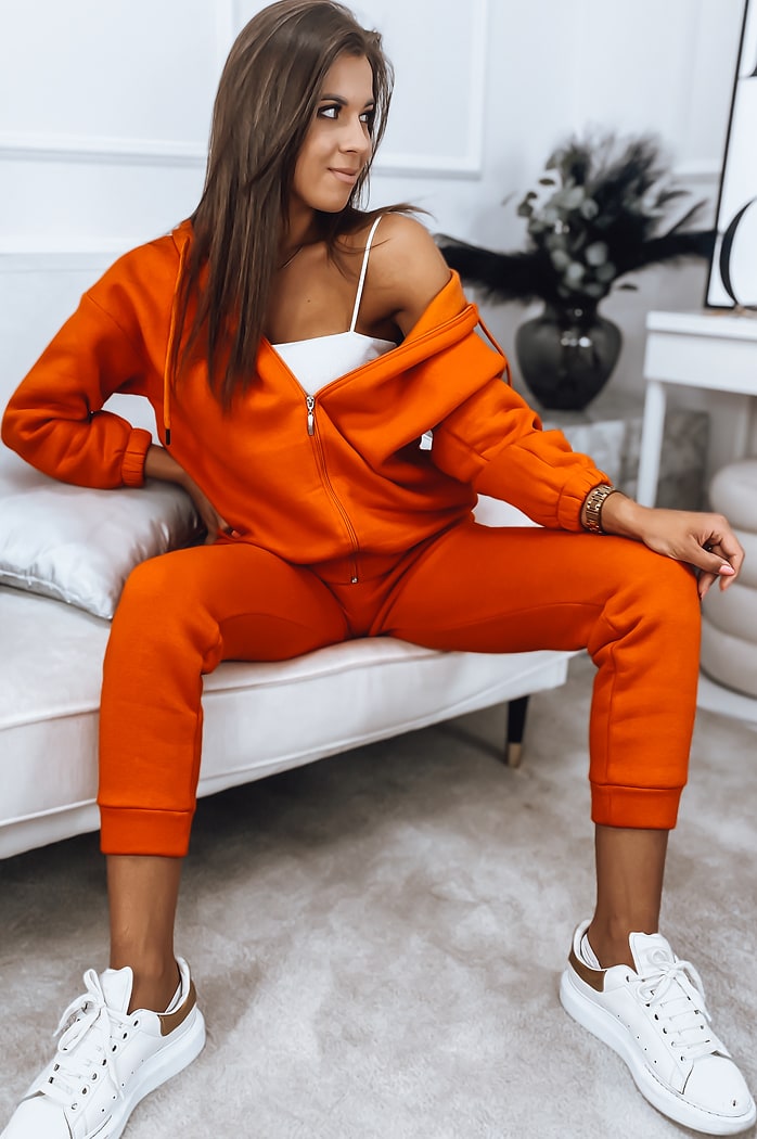 Komplet dresowy damski AMILIA PREMIUM pomarańczowy Dstreet AY0744