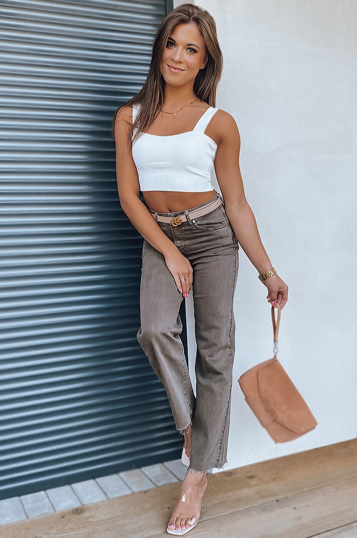 Spodnie damskie jeansowe NARIN kawowe Dstreet UY1329