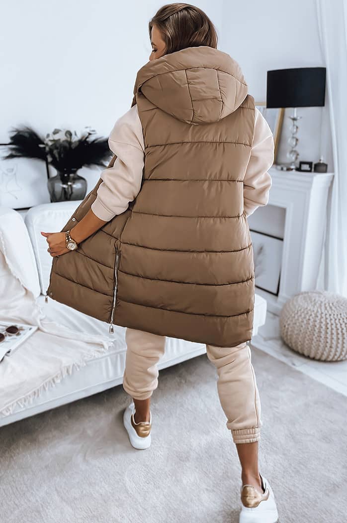 Kamizelka damska pikowana NOELIA kamelowa Dstreet TY3131