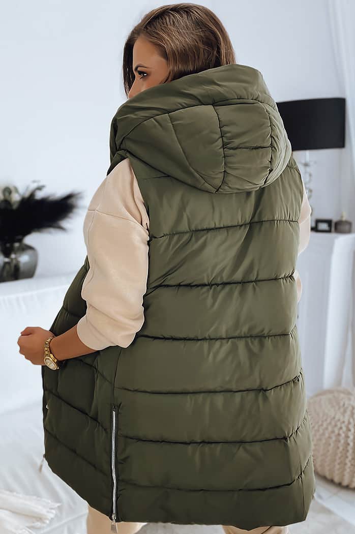 Kamizelka damska pikowana NOELIA zielona Dstreet TY3132