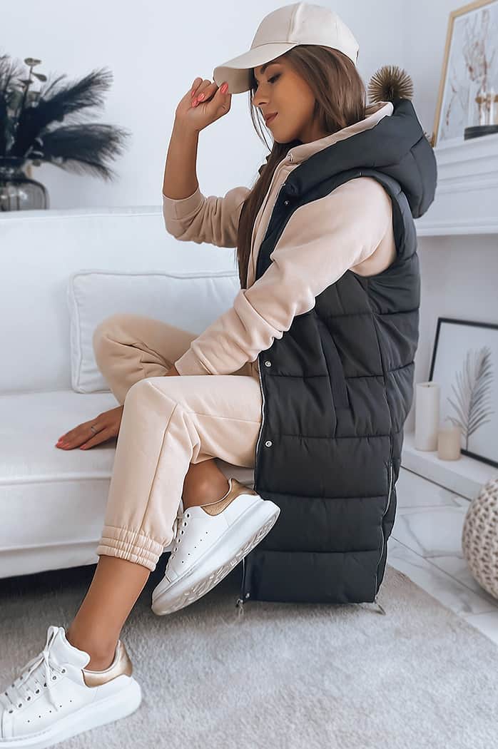 Kamizelka damska pikowana NOELIA czarna Dstreet TY3134