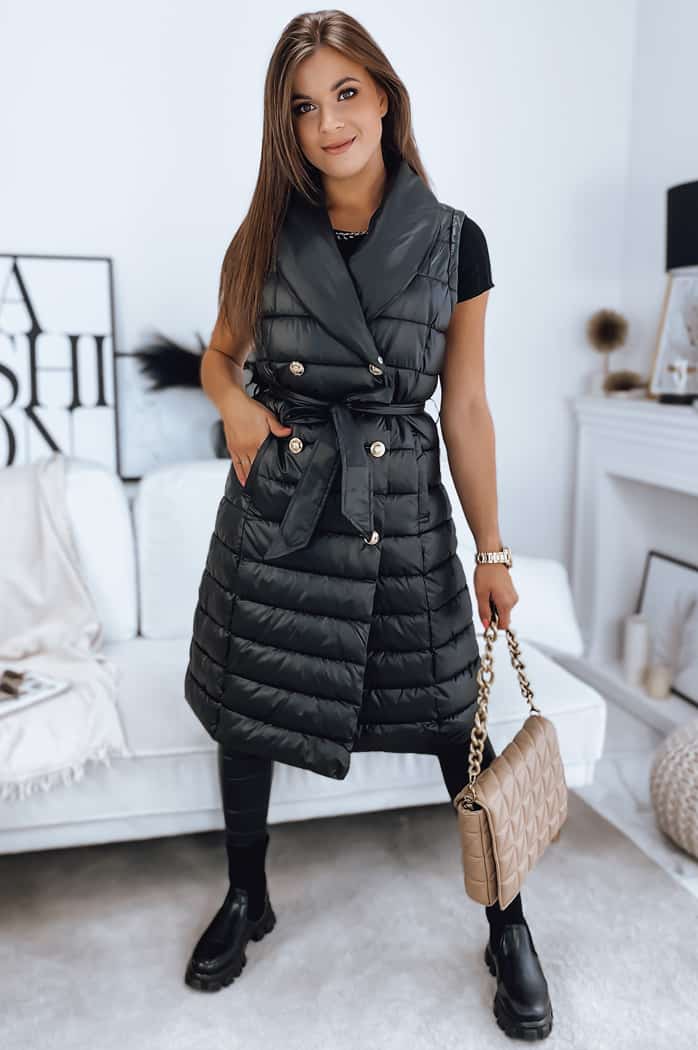 Płaszcz damski pikowany kamizelka 3w1 MADAME czarna Dstreet TY3154