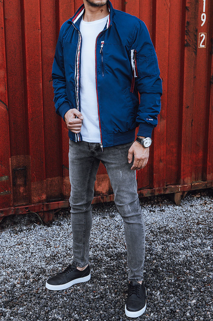 Kurtka męska przejściowa ciemnoniebieska Dstreet TX4255