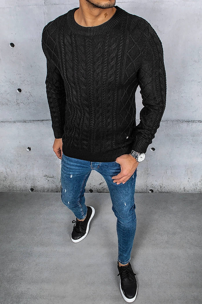 Sweter męski czarny Dstreet WX1926