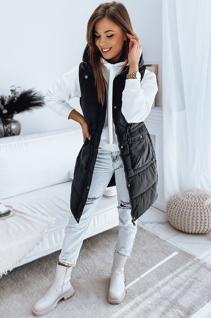 Kamizelka damska pikowana LADISA czarna Dstreet TY3288