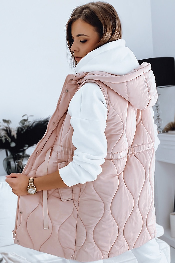 Kamizelka damska pikowana WELIA różowa Dstreet TY3296