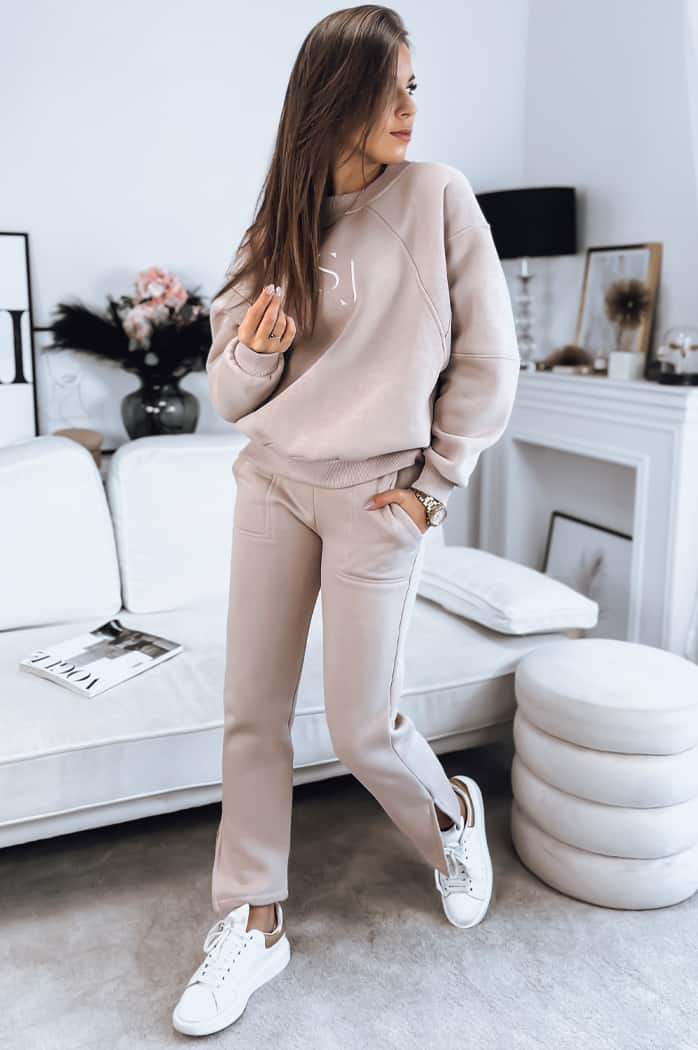 Komplet damski dresowy FILAR beżowy Dstreet AY0752