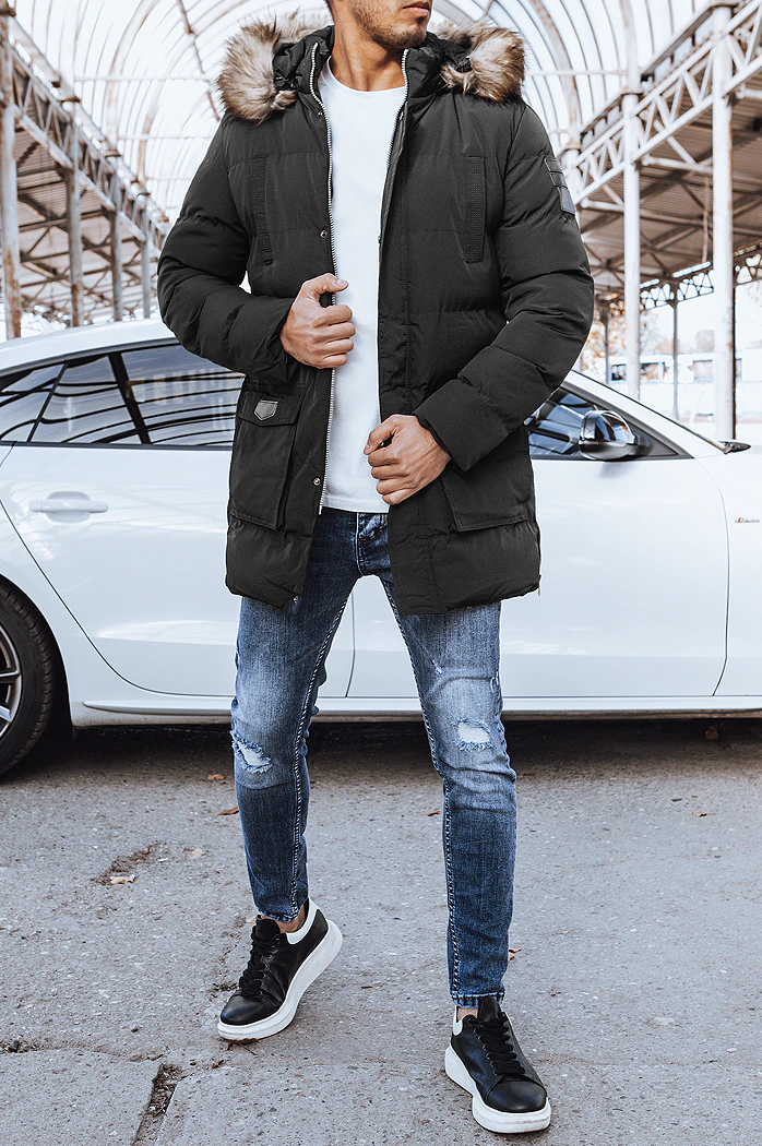Kurtka męska zimowa pikowana czarna Dstreet TX4274