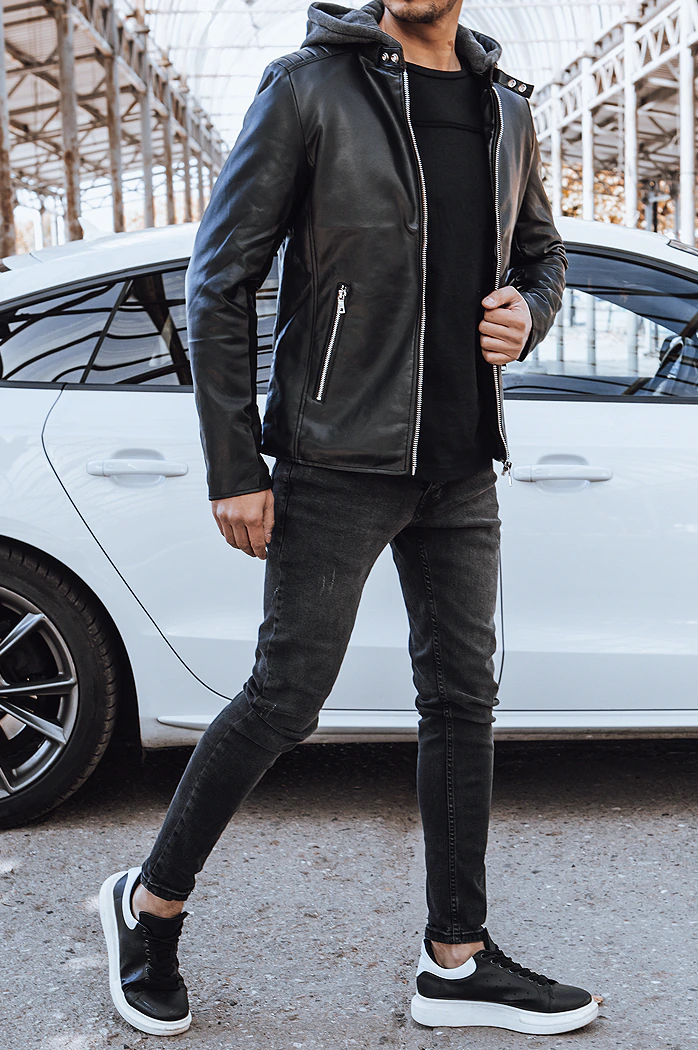 Kurtka męska skórzana czarna Dstreet TX4277