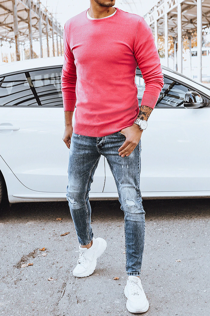 Sweter męski klasyczny fuksja Dstreet WX1934