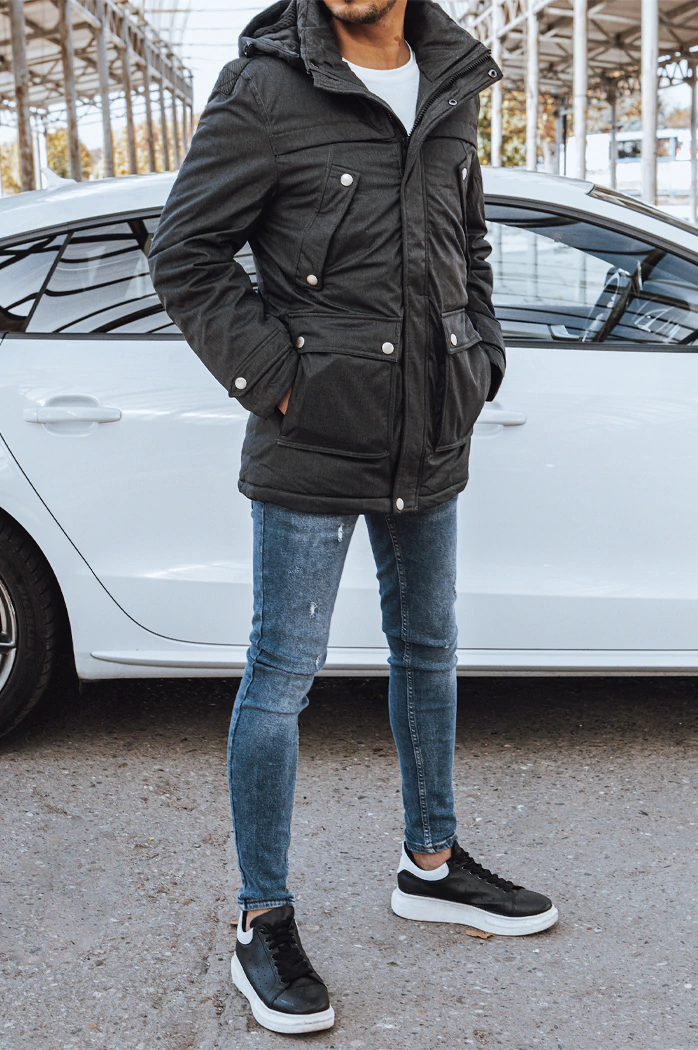 Kurtka męska zimowa ciemnoszara Dstreet TX4282