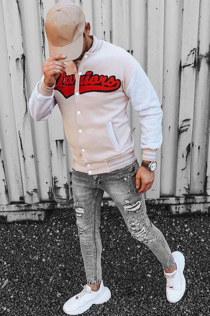 Bluza męska rozpinana ecru Dstreet BX5432