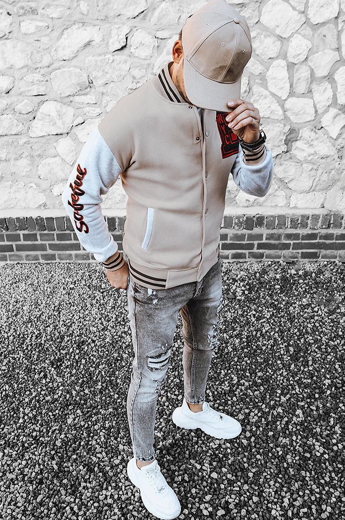 Bluza męska rozpinana ecru Dstreet BX5440