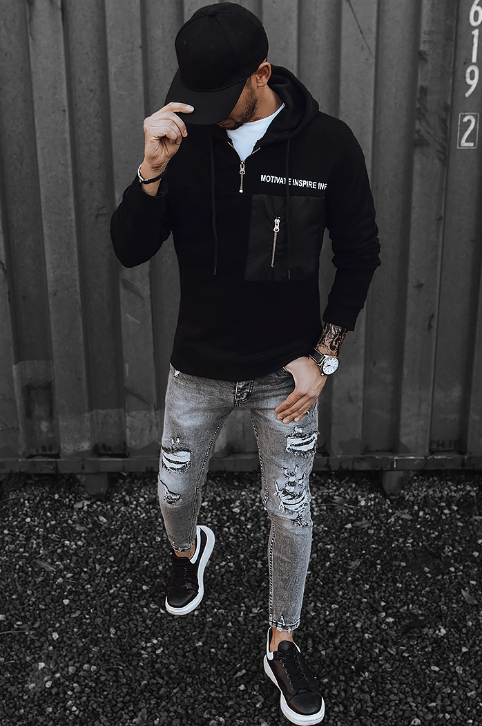 Bluza męska czarna Dstreet BX5466