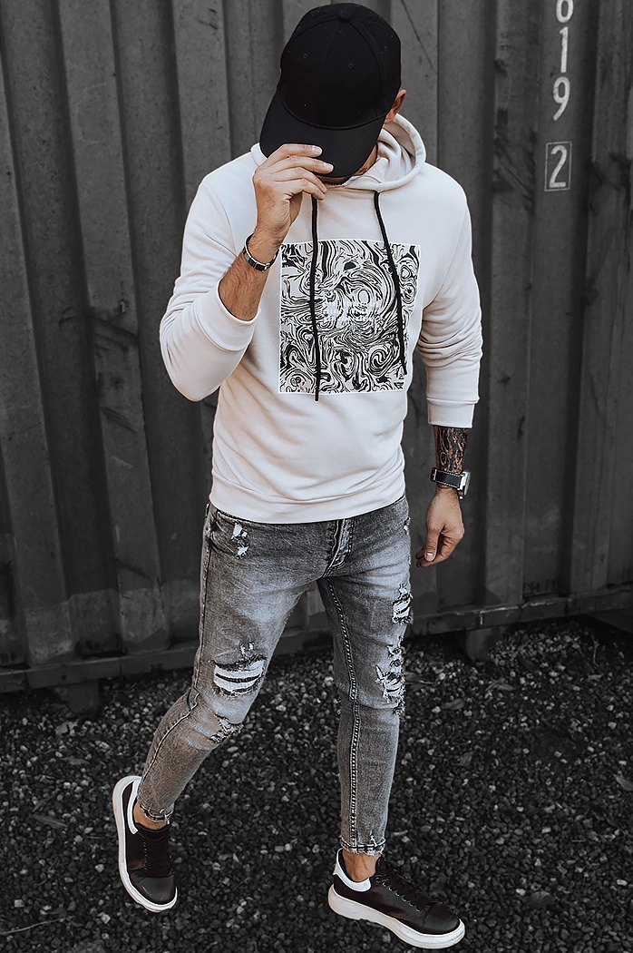 Bluza męska ecru Dstreet BX5469