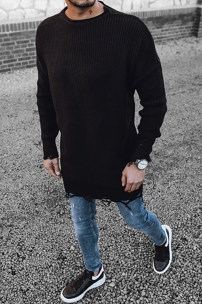 Sweter męski czarny Dstreet WX1962