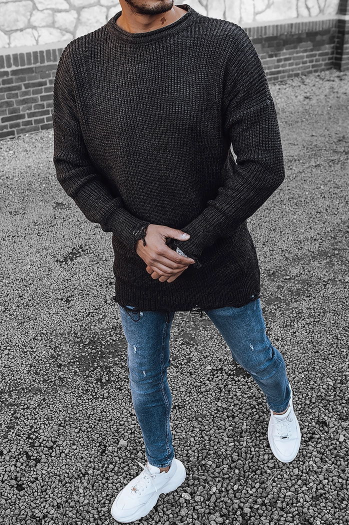 Sweter męski ciemnoszary Dstreet WX1964