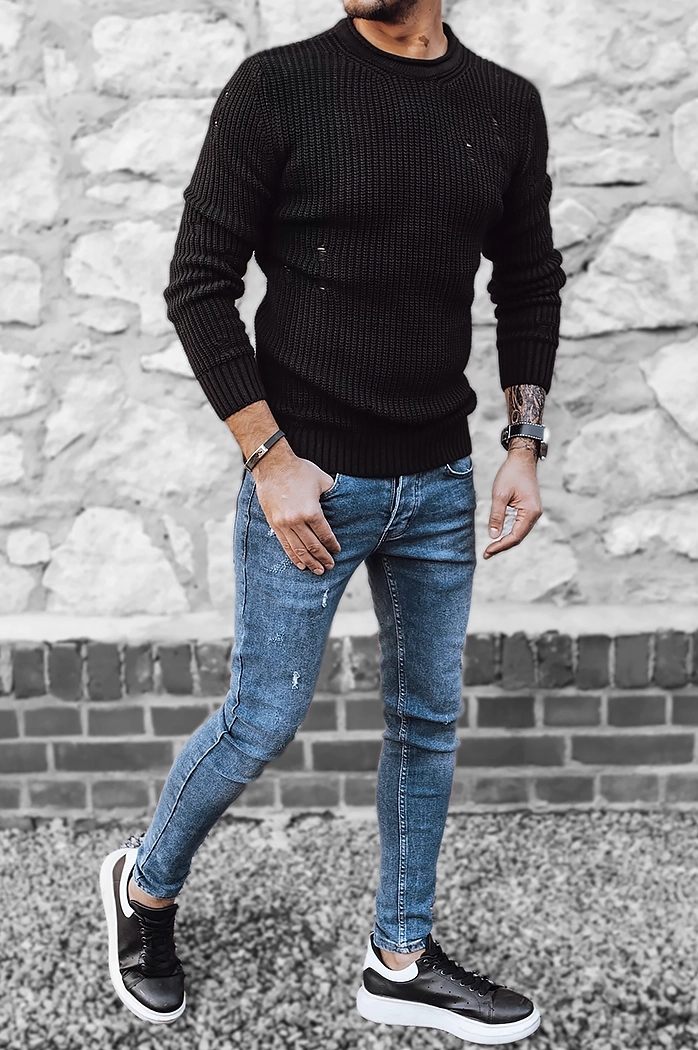 Sweter męski czarny Dstreet WX1991