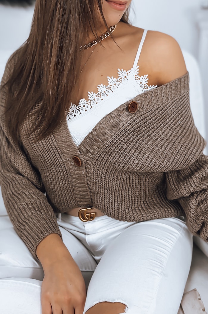 Sweter damski MINSTRAL beżowy Dstreet MY1614