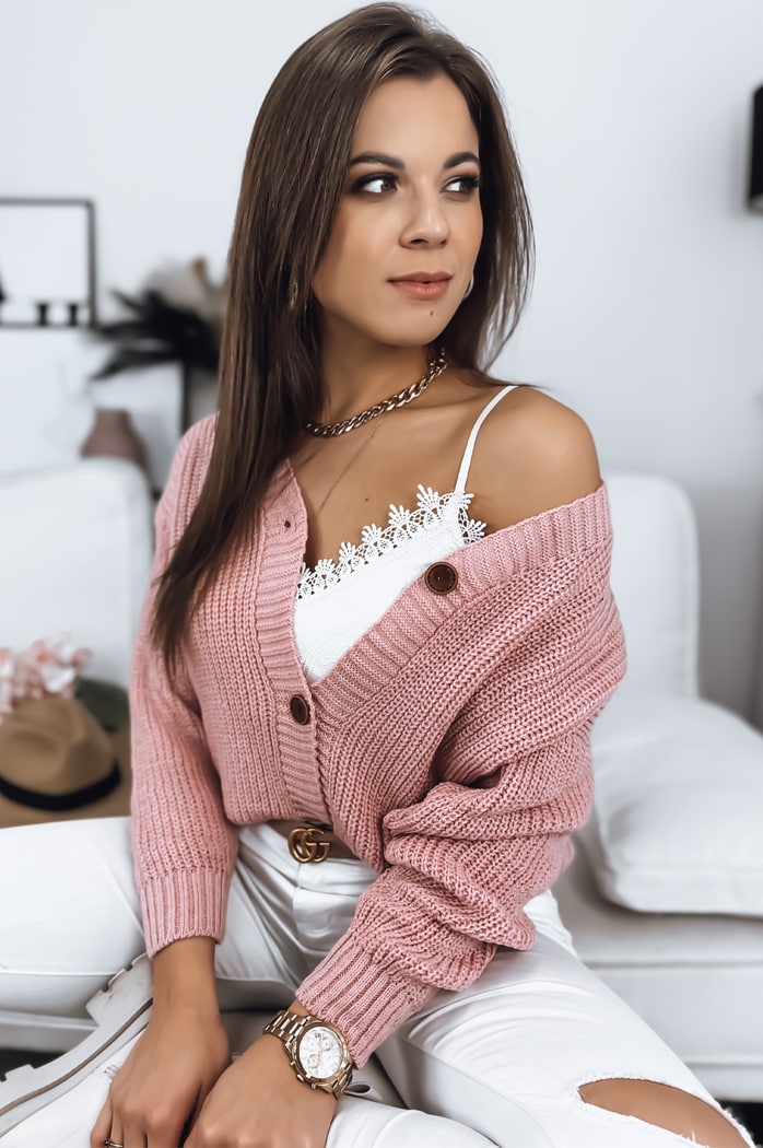 Sweter damski MINSTRAL różowy Dstreet MY1617