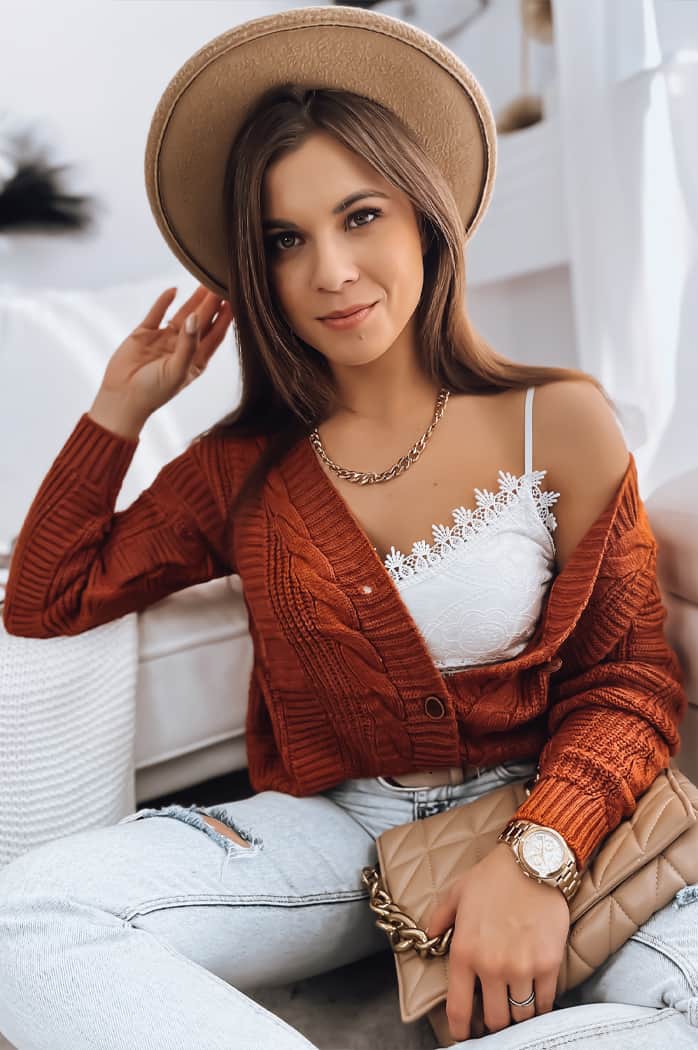 Sweter damski DESTANY rudy Dstreet MY1735