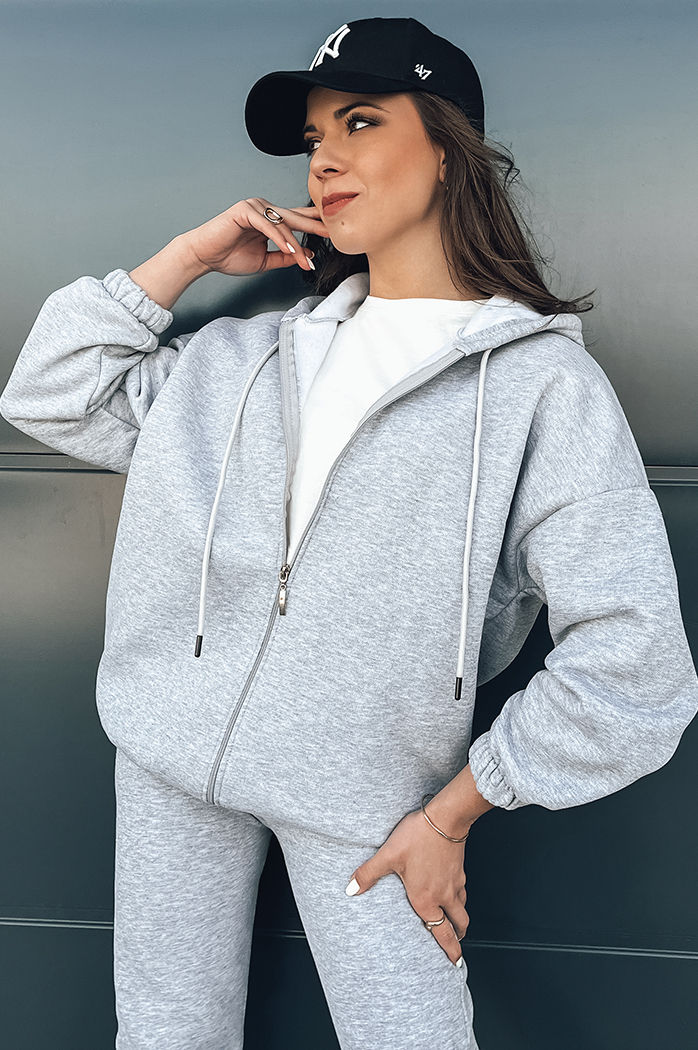 Komplet dresowy damski AMILIA PREMIUM szary Dstreet AY0778