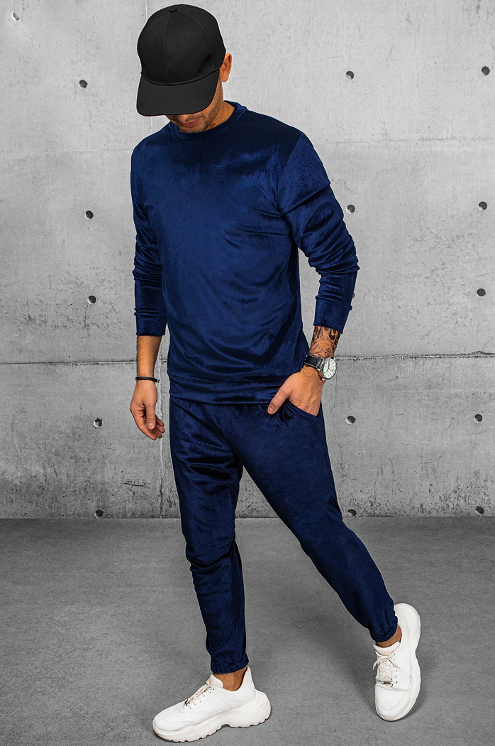 Bluza męska welurowa  granatowa Dstreet BX5531