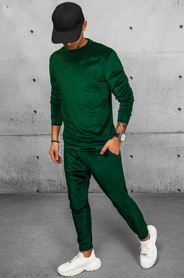 Bluza męska welurowa  zielona Dstreet BX5532