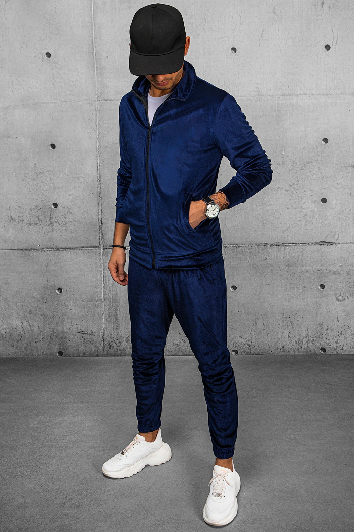 Bluza welurowa  męska granatowa Dstreet BX5537