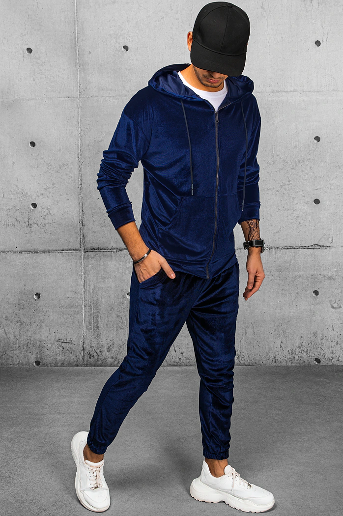 Bluza męska welurowa granatowa Dstreet BX5541