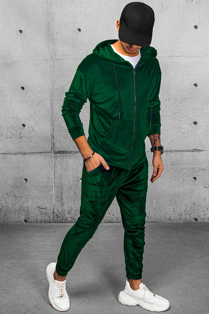 Bluza męska welurowa zielona Dstreet BX5543