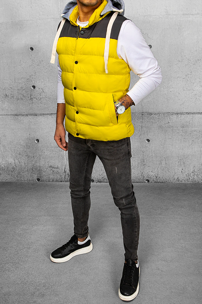 Kamizelka męska z kapturem żółta Dstreet TX4321